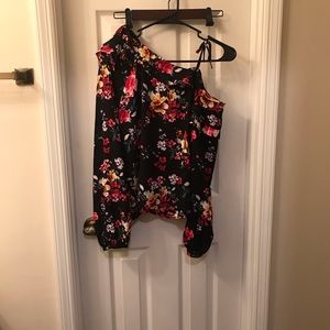 Asymmetrical Floral Blouse